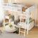 Left. GOODSILO - Queen Size Metal Loft Bed with Storage Shelves and Ladder for Kids and Teens - White.