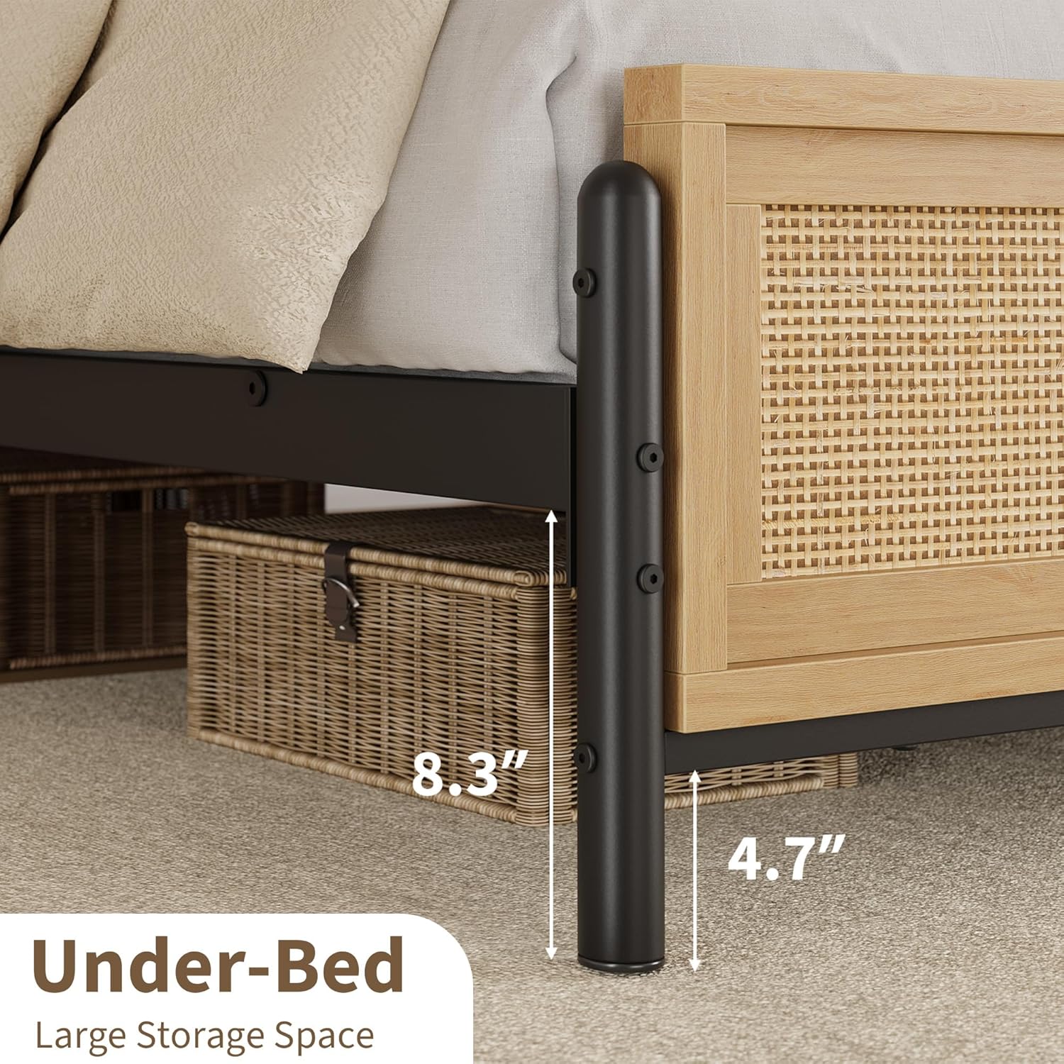 Under-Bed  
Large Storage Space  
8.3"  
4.7"