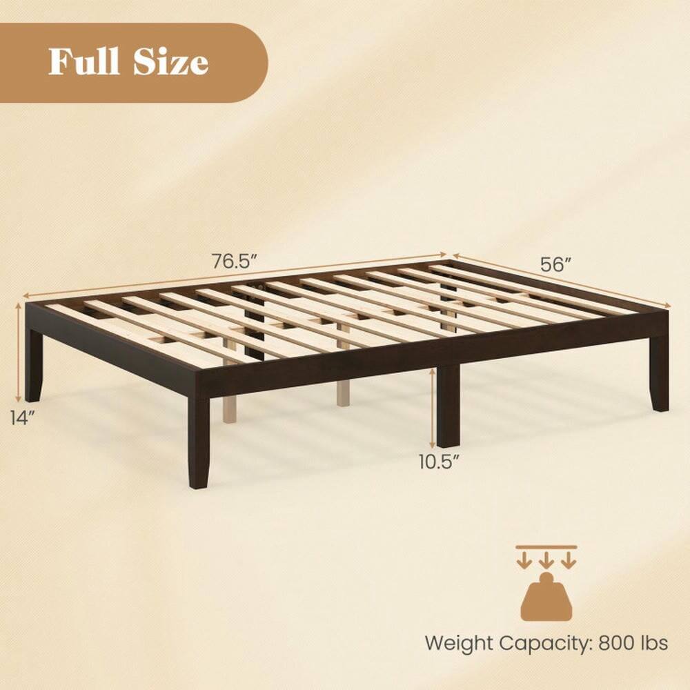 Full Size  
76.5" x 56" x 14" x 10.5"  
Weight Capacity: 800 lbs