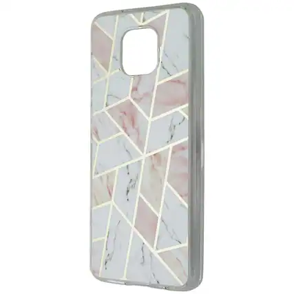 Front. Mybat - Mybat Dual Layer Protective Case for Motorola Moto G Power (2021) - Pink Marble - Multicolor.
