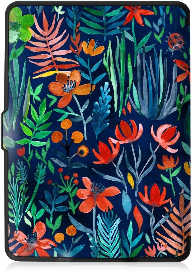Alt View 3. Fintie - Slimshell Case for 6" Kindle Paperwhite 2012-2017 (Model No. EY21 & DP75SDI) Lightweight PU Leather Hard Shell Cover - Jungle Night.