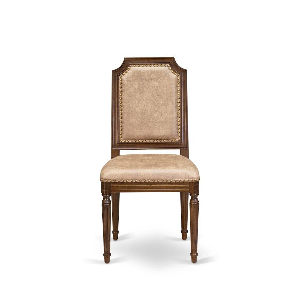 Alt View 2. East West Furniture - Parson Chairs - Brown.