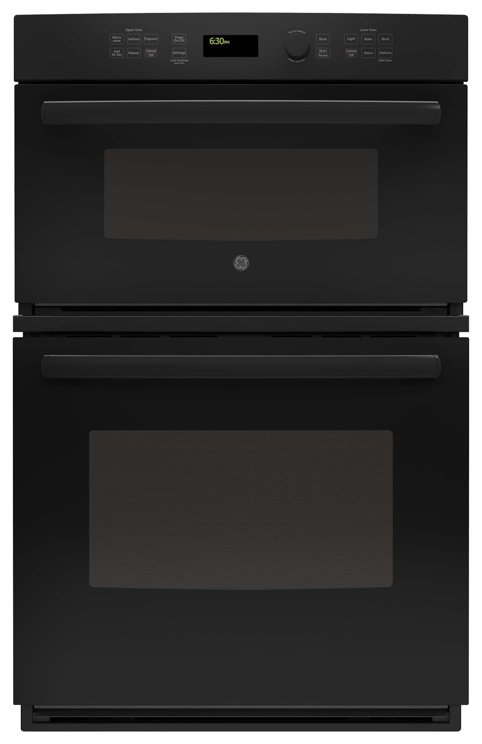 Front. GE - 27" Single Electric Wall Oven with Built-In Microwave.