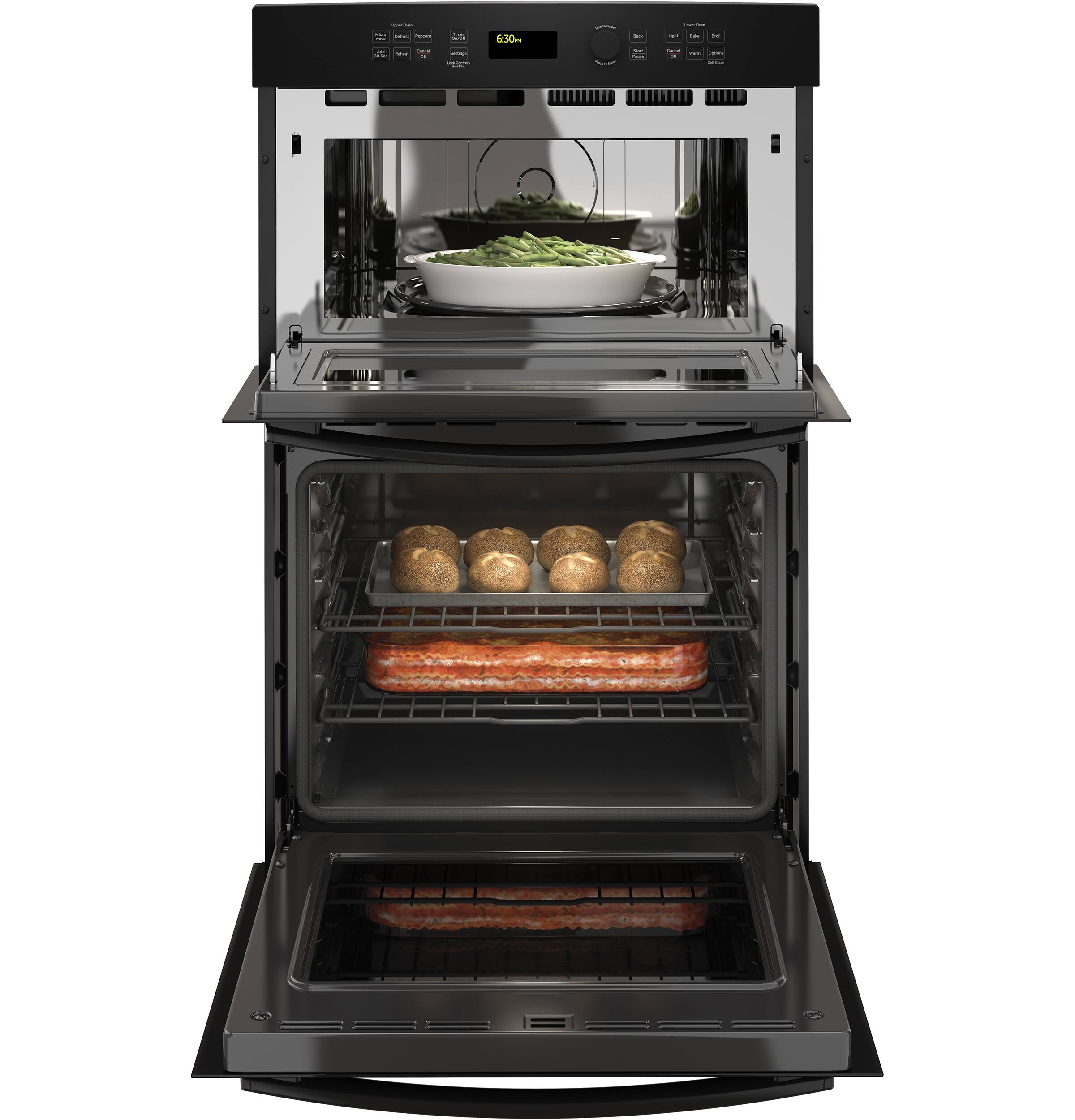 Alt View 14. GE - 27" Single Electric Wall Oven with Built-In Microwave.