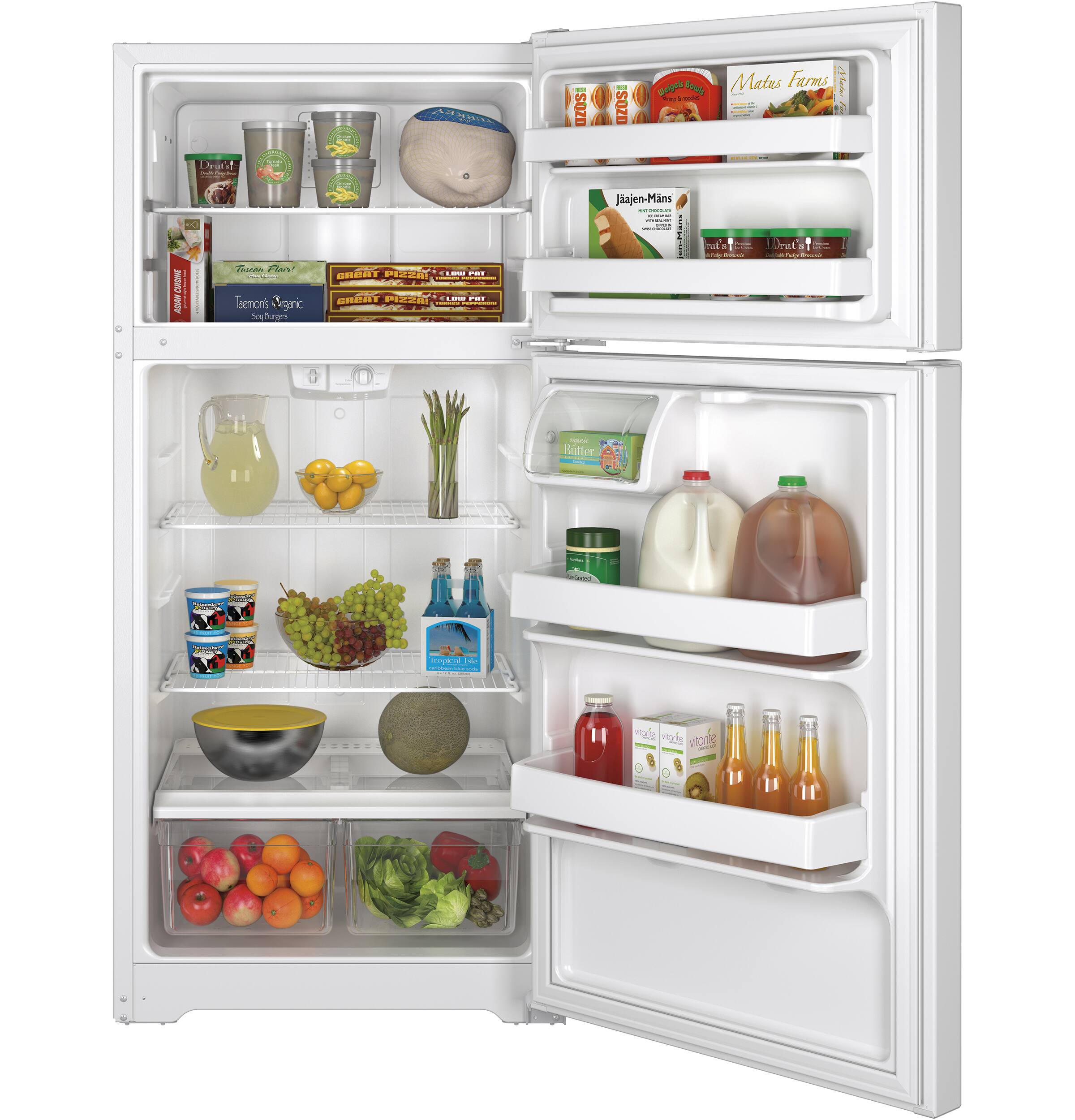 Alt View 11. GE - 14.6 Cu. Ft. Top-Freezer Refrigerator.