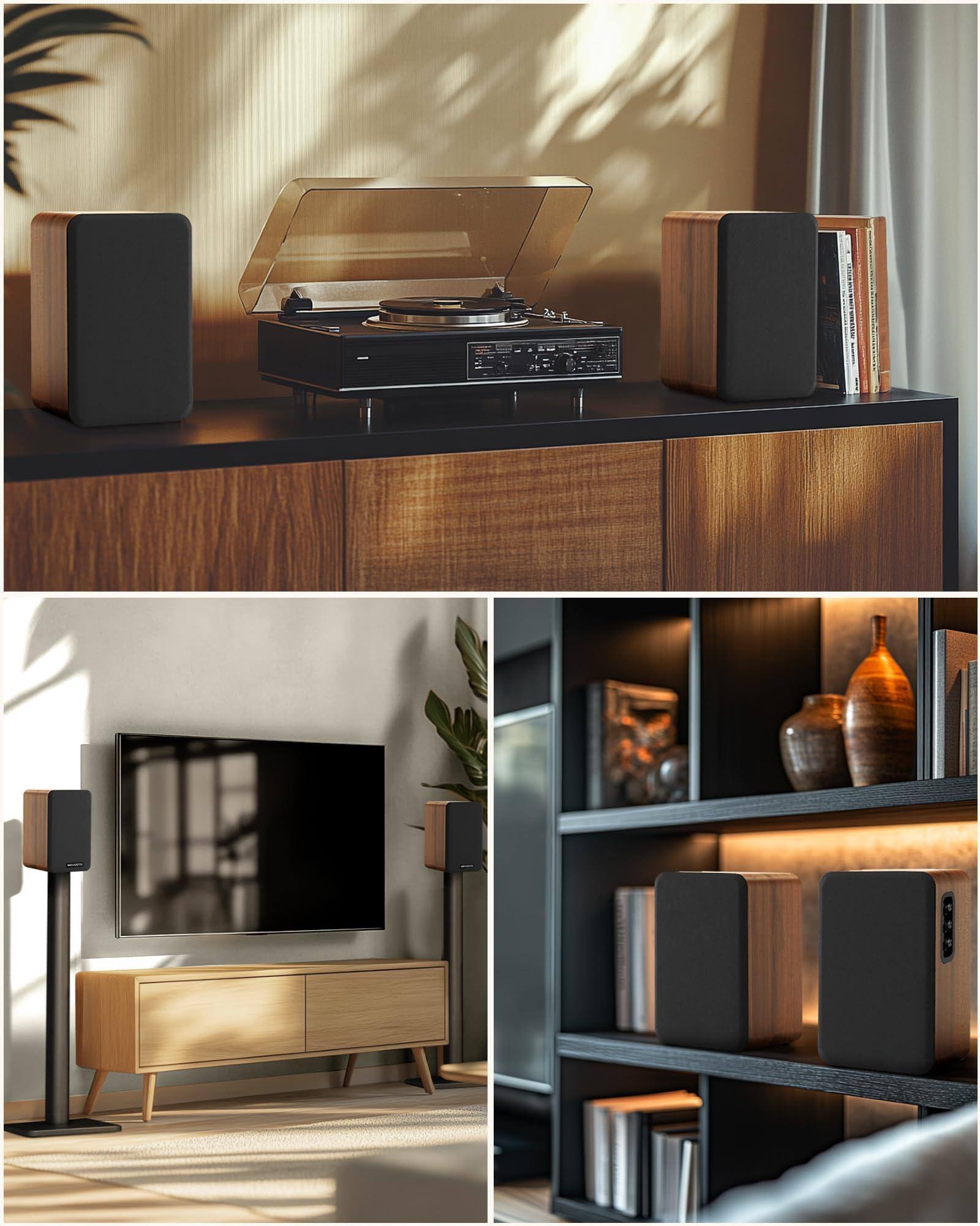 Alt View 4. TECH SAFARI - Active Bookshelf Speakers Rms Bt 5 4 Wireless With Woofer Silk Dome Tweeter Pc Usb Digital Audio Studio M - Default.