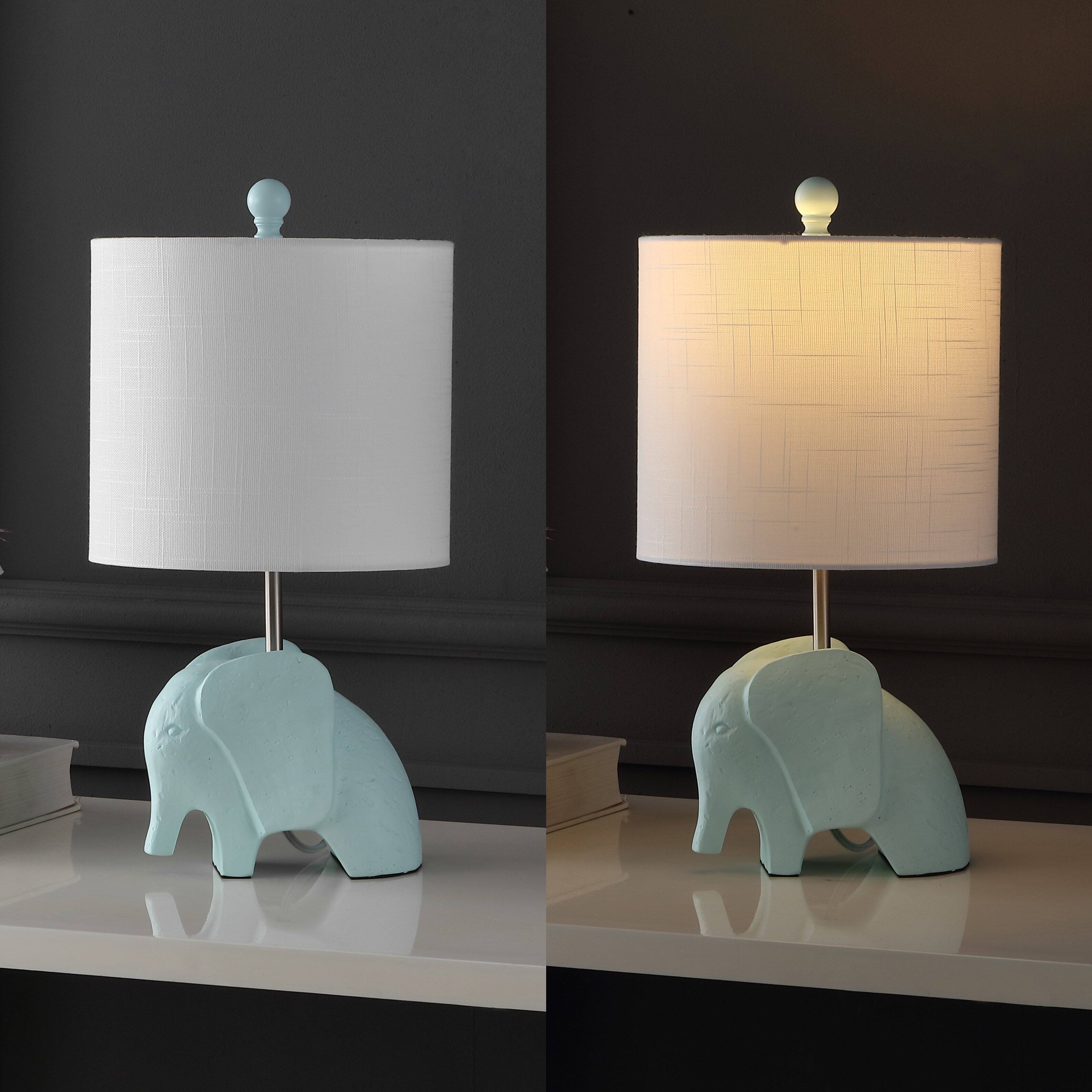 Alt View 4. Jonathan Y - Koda 17.5" Eclectic Southwestern Resin/Iron Elephant LED Kids' Table Lamp, Turquoise.