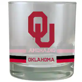 The Memory Company - Oklahoma Sooners 10oz. Banded Rocks Glass - Multicolor