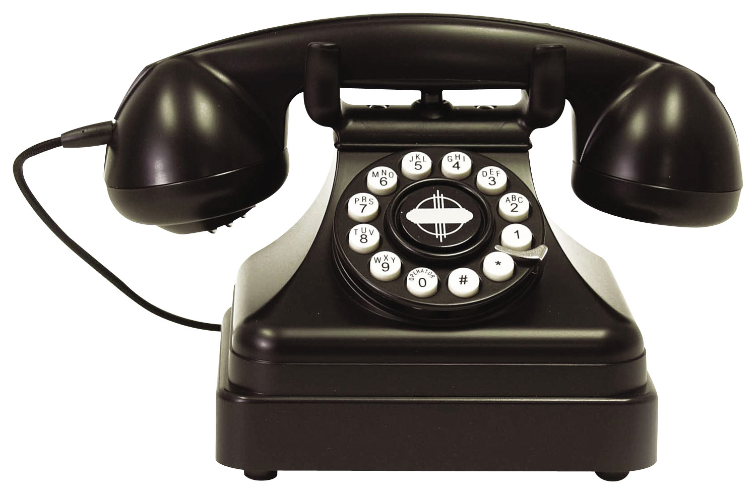 Angle View: Crosley - CR62-BK Corded Kettle Classic Desk Phone - Black