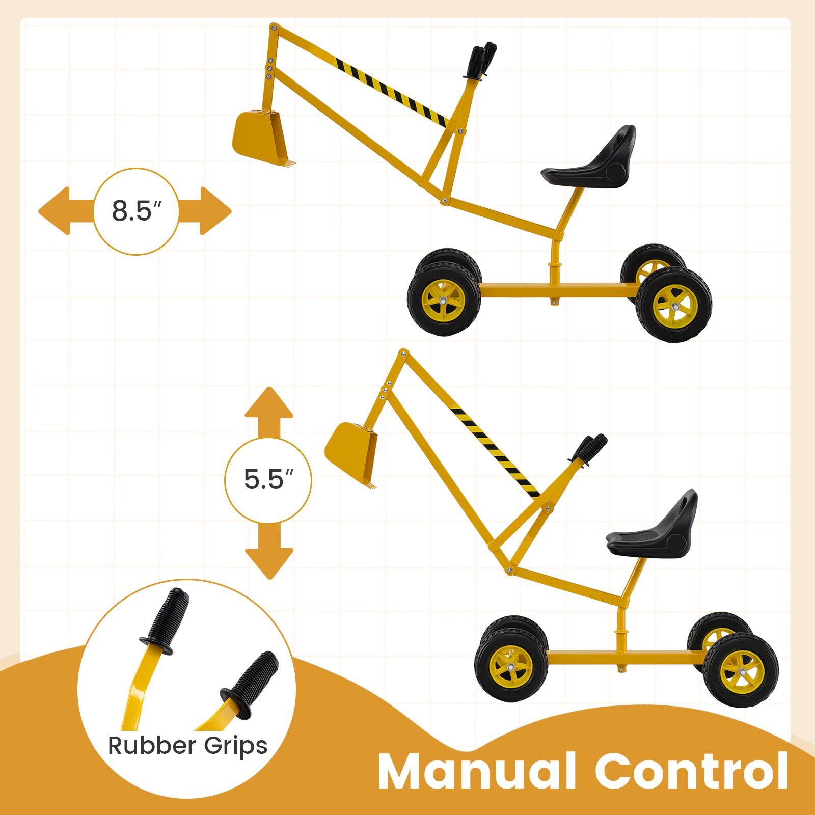 8.5"  
5.5"  
Rubber Grips  
Manual Control