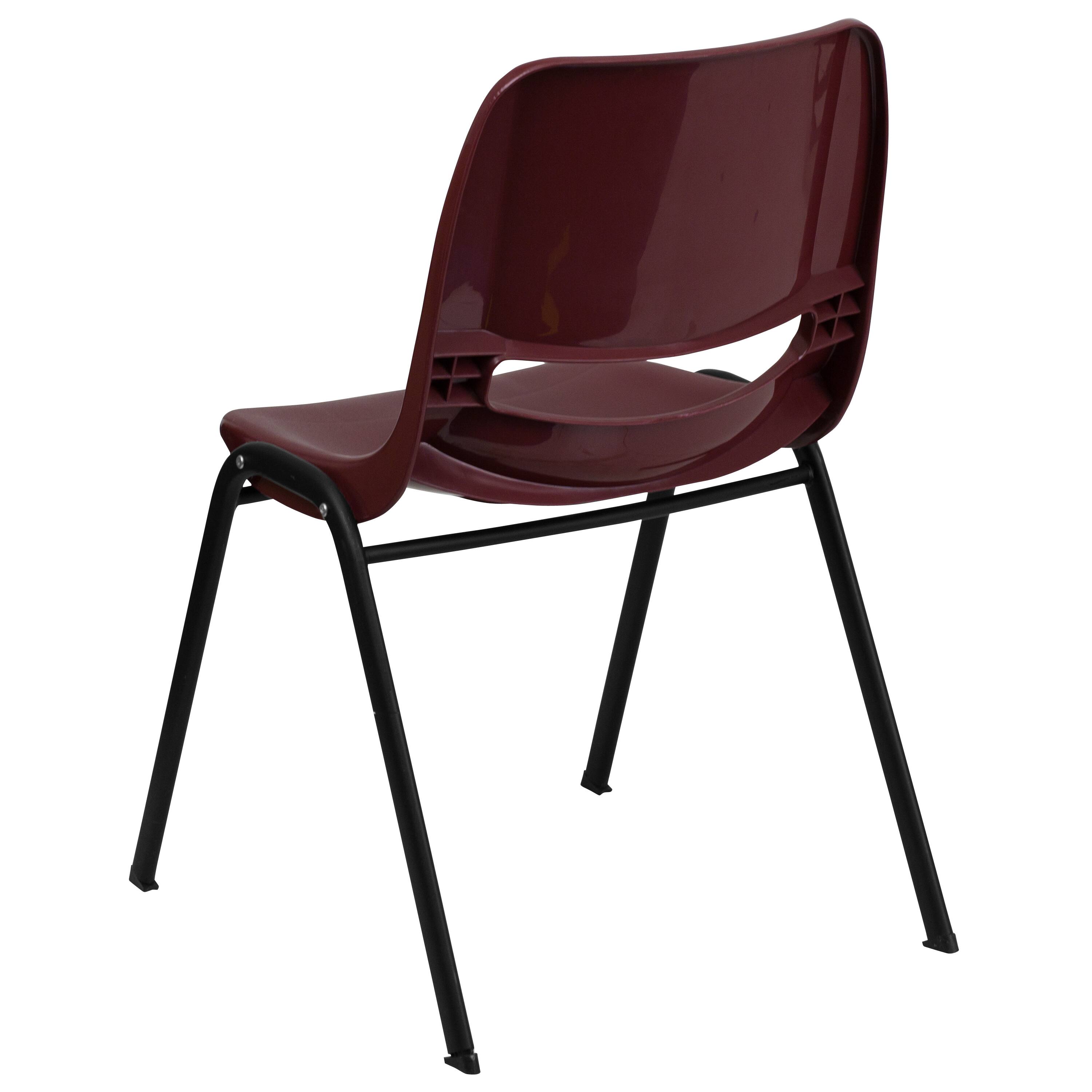 Alt View 5. Emma + Oliver - Ergonomic Shell Student Stack Chair - Classroom Chair / Office Guest Chair - Burgundy.