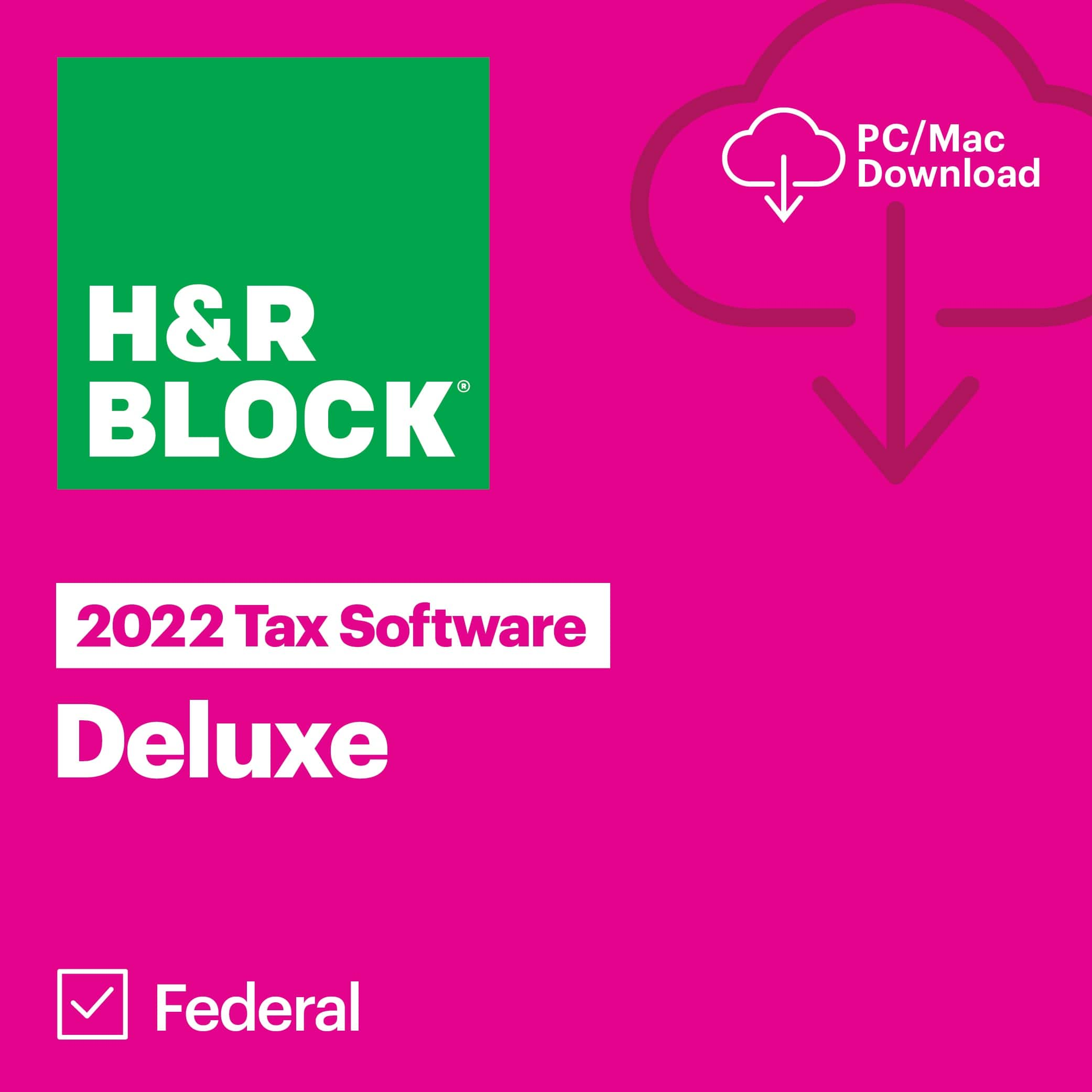 Best Buy H&R Block Tax Software Deluxe 2022 Windows, Mac OS [Digital