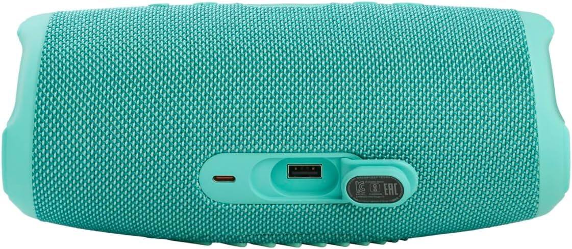 Left. JBL - JBL Charge 5 Portable Waterproof Bluetooth Speaker with Winguard Travel Case (Teal) - Teal.