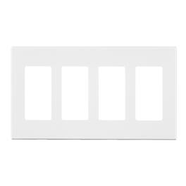 Leviton - 4 gang Polycarbonate Decorator Screwless Wall Plate 1 pk - White