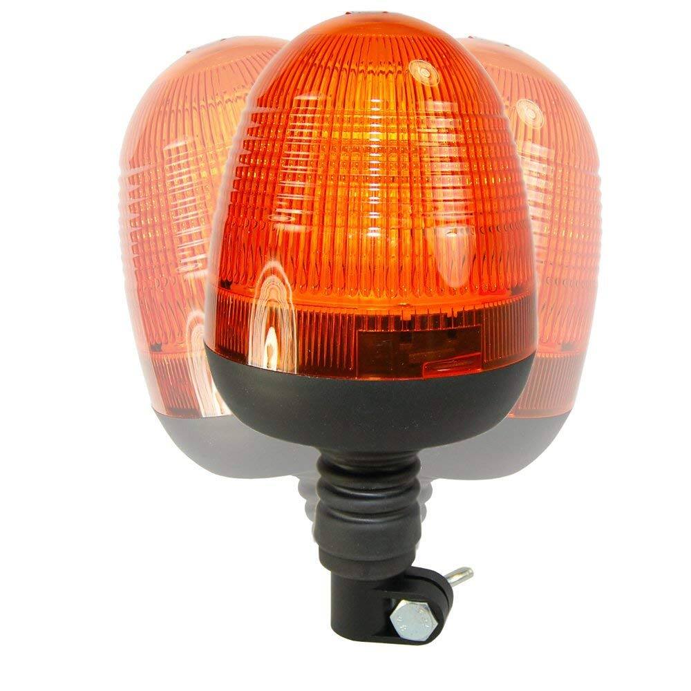 Alt View 1. HQRP - Low Profile LED Strobe Beacon Light with Flexible Pipe Mount - 12 V 360 Degree Warning.