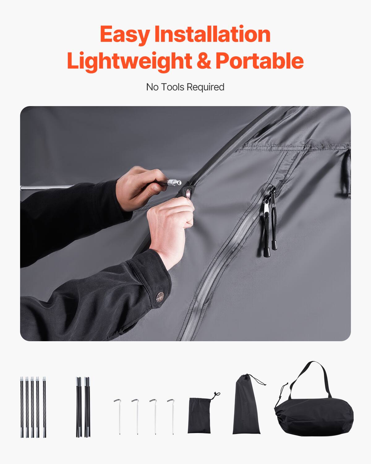 Easy Installation, Lightweight & Portable, No Tools Required