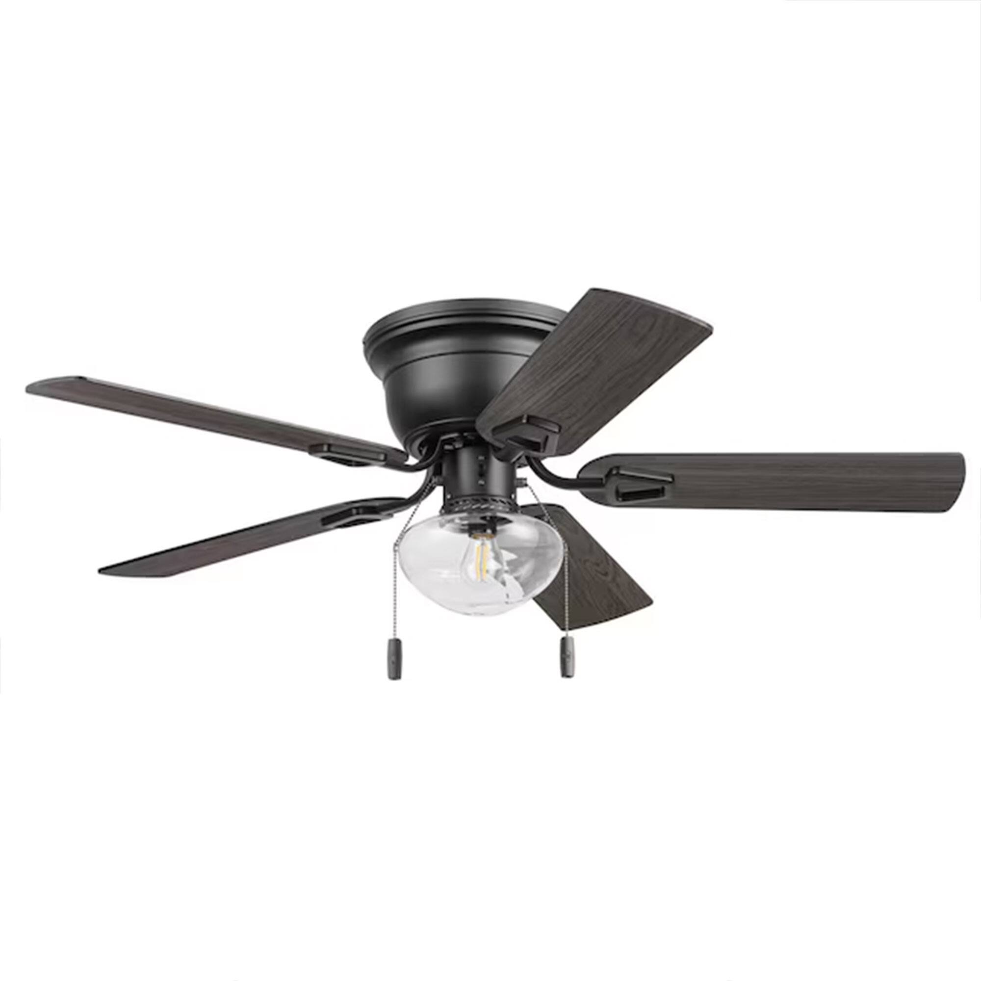 Alt View 8. Honeywell - Honeywell Halle 42 Inch Indoor LED Ceiling Fan with Pull Chain, Matte Black - Matte Black.