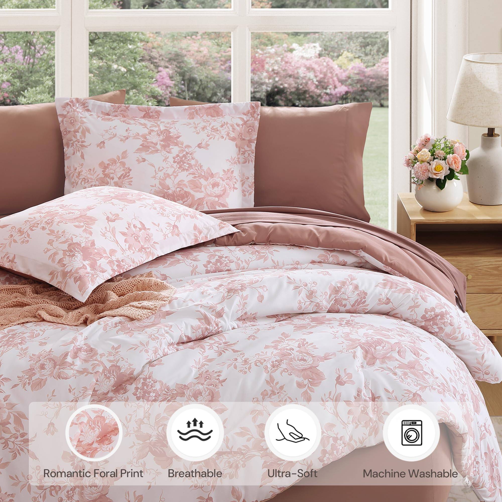 Romantic Floral Print  
Breathable  
Ultra-Soft  
Machine Washable