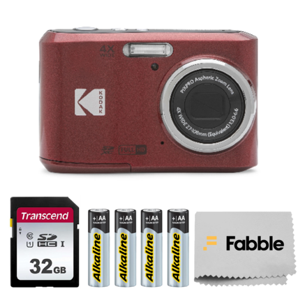 4X Wide ODAK Full HD Aspheric Zoom PIXPRO Lens
1:3.0-6.6 27-108mm (Equivalent)
Transcend 6 Y C S H I 32 GB + 4 x AA Alkaline Batteries + Fabble