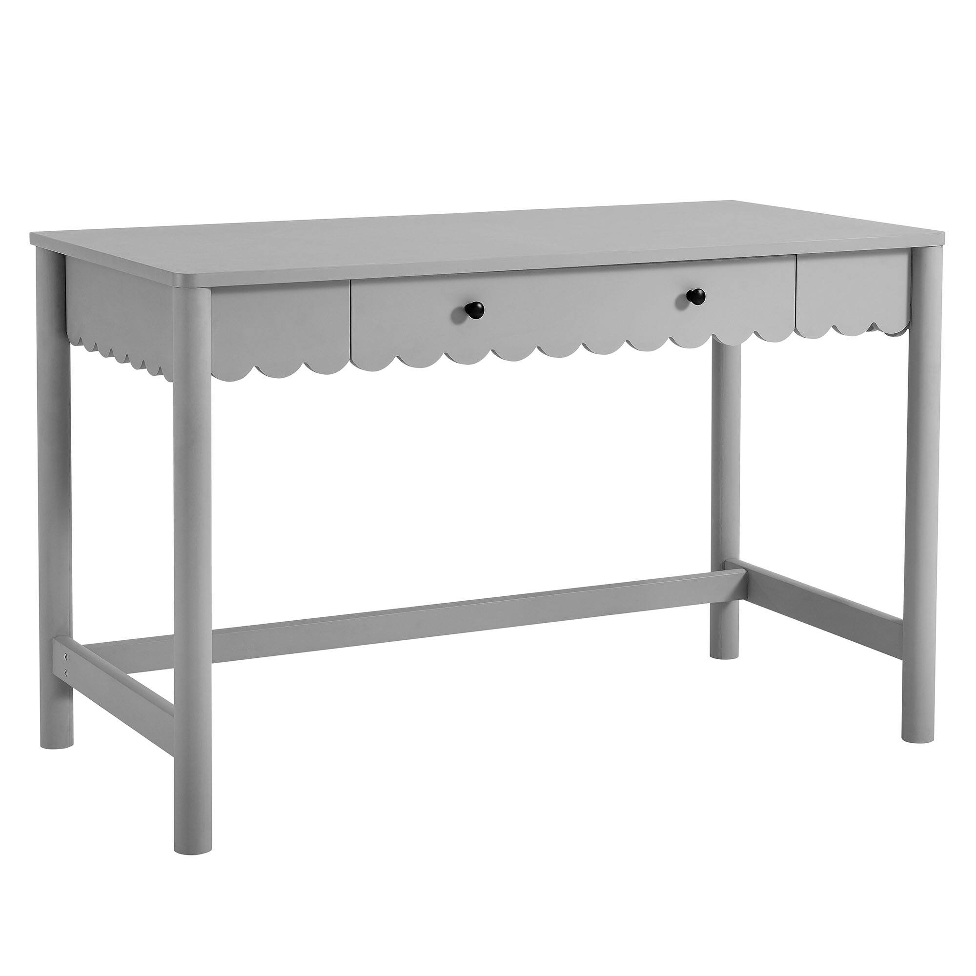 Angle. Modway - Emmeline 1-Drawer Scallop Writing Desk by Modway - Light Gray.