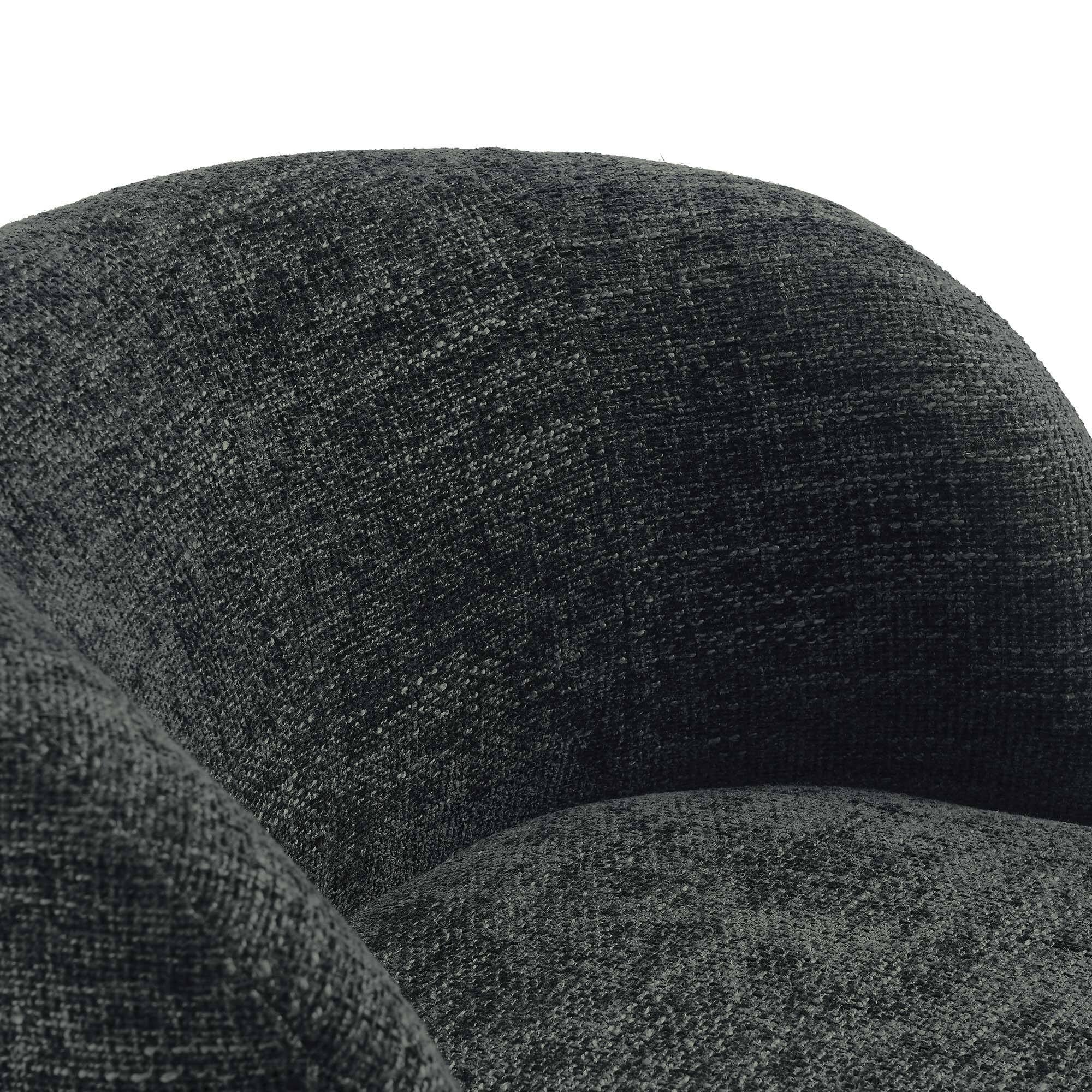 Alt View 5. Modway - Vesta Chenille Fabric Upholstered Swivel Chair by Modway - Carbon Black.