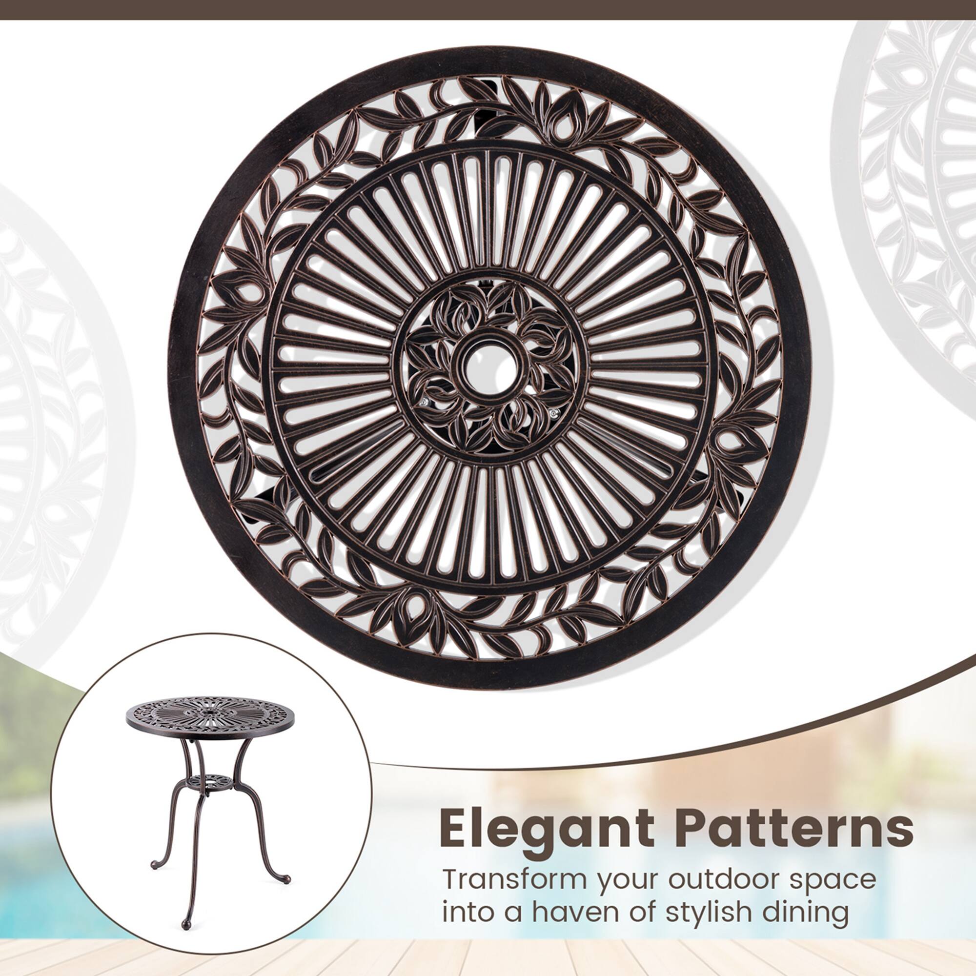 Elegant Patterns Transform your outdoor space into a haven of stylish dining.