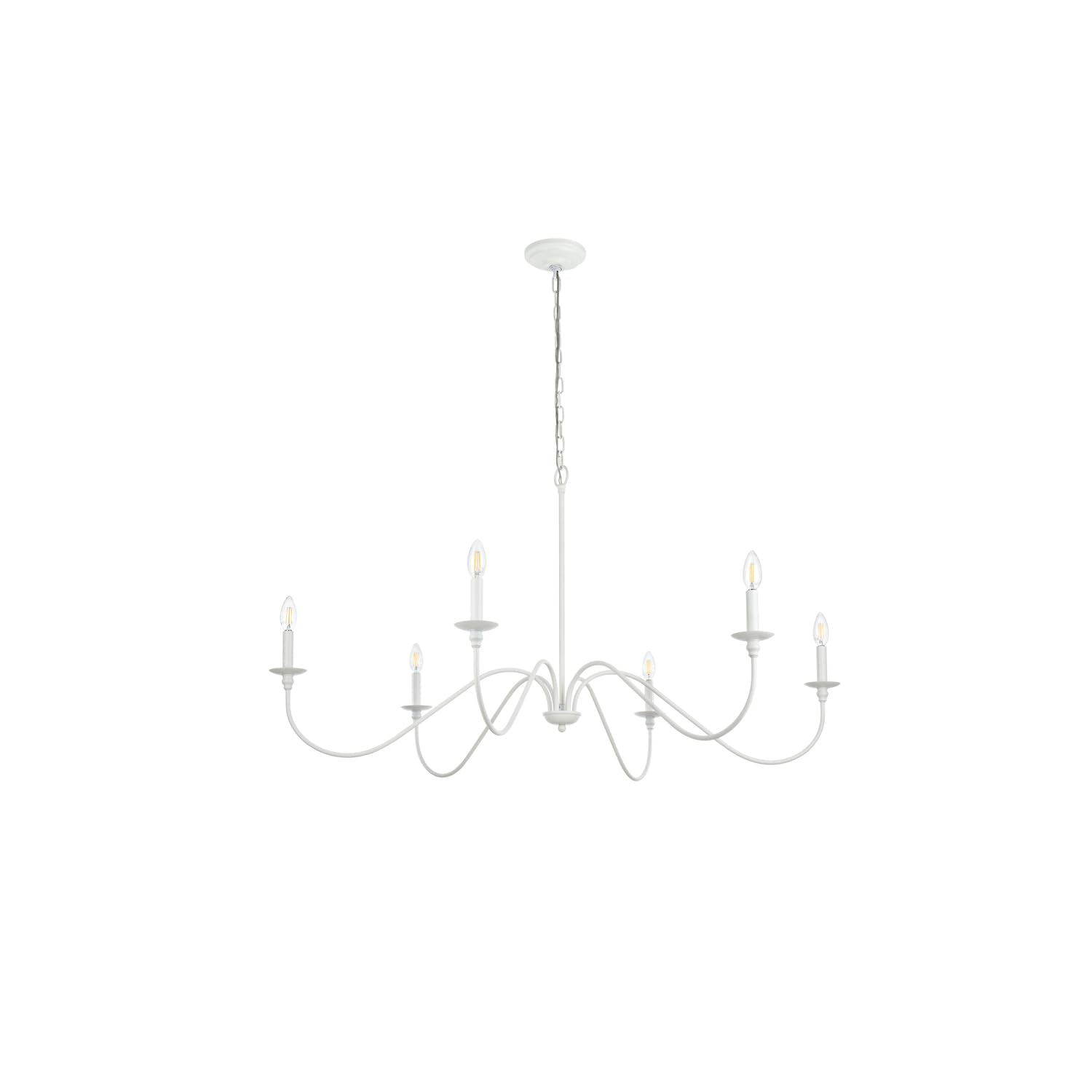Alt View 3. Living District - Rohan 48 inch chandelier in White - White.