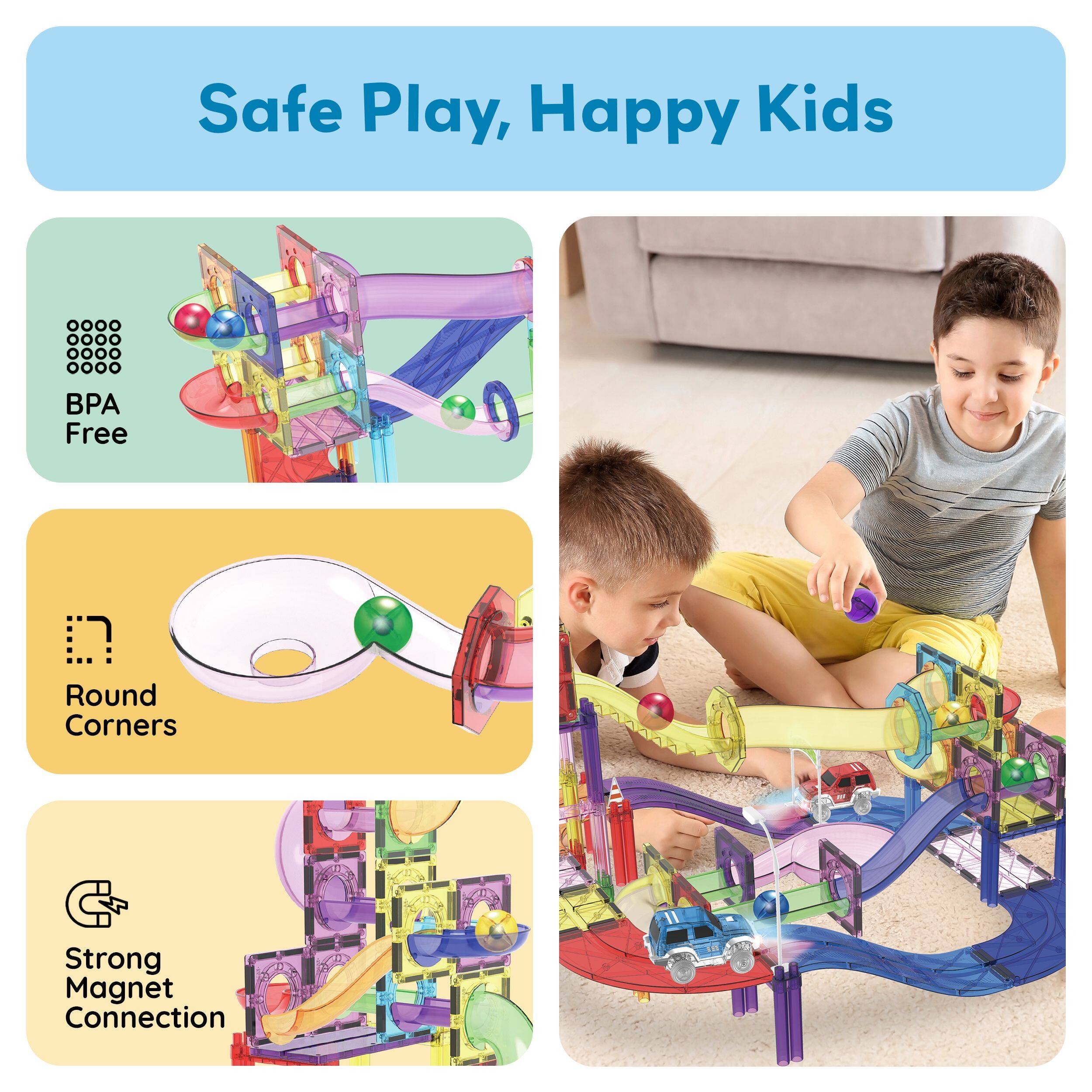 Safe Play, Happy Kids

- BPA Free
- Round Corners
- Strong Magnet Connection