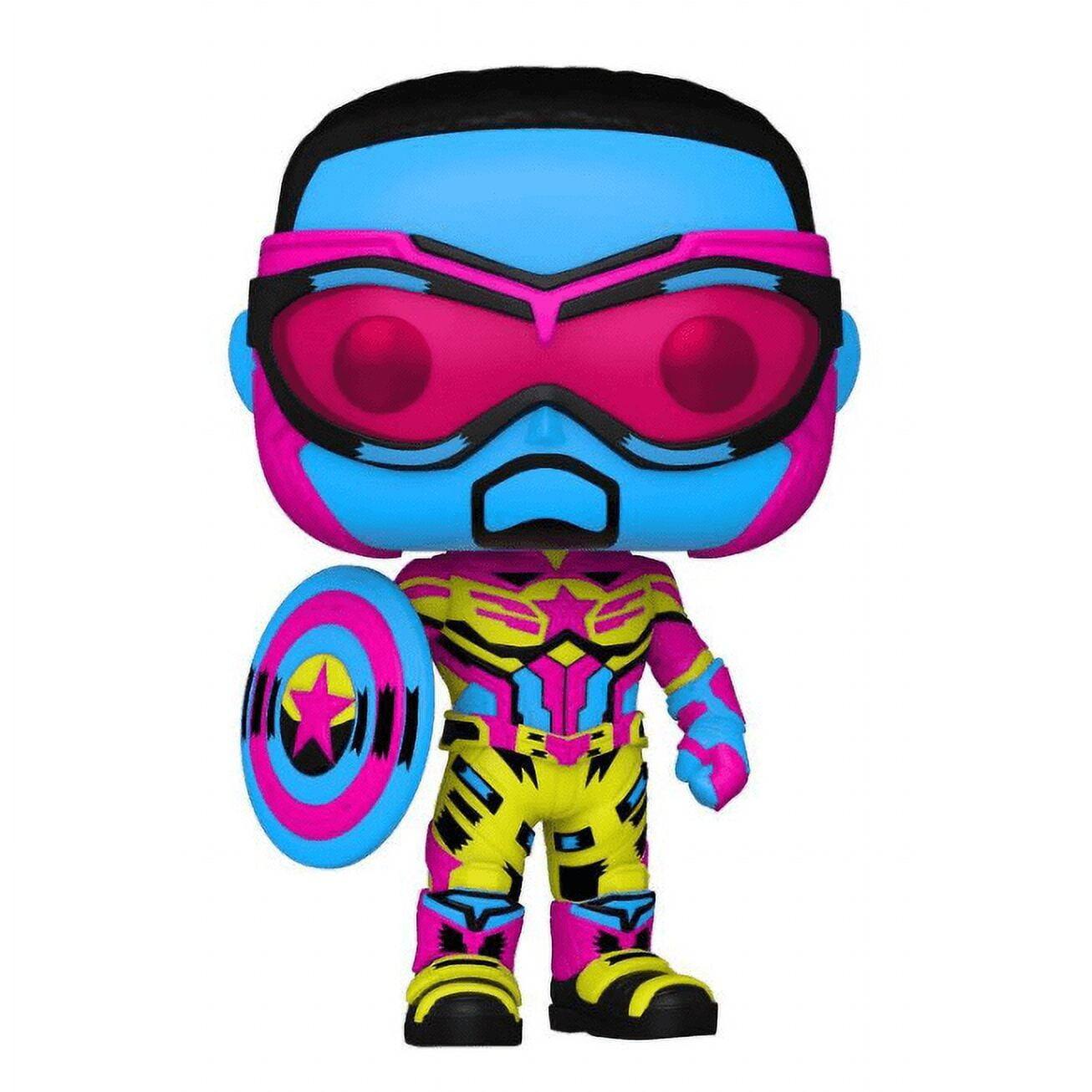 Alt View 3. Marvel - Marvel Falcon & Winter Soldier POP Vinyl Figure | Captain America (Blacklight) - Pink.