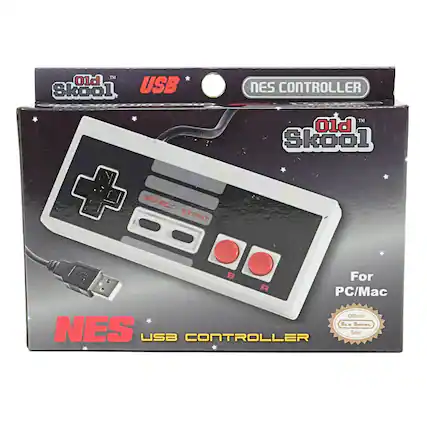 TM Old Skool NES CONTROLLER TM Old Skool SELECT START E B A For PC/Mac Official OLe SHOOL NES USB CONTROLLER Seal