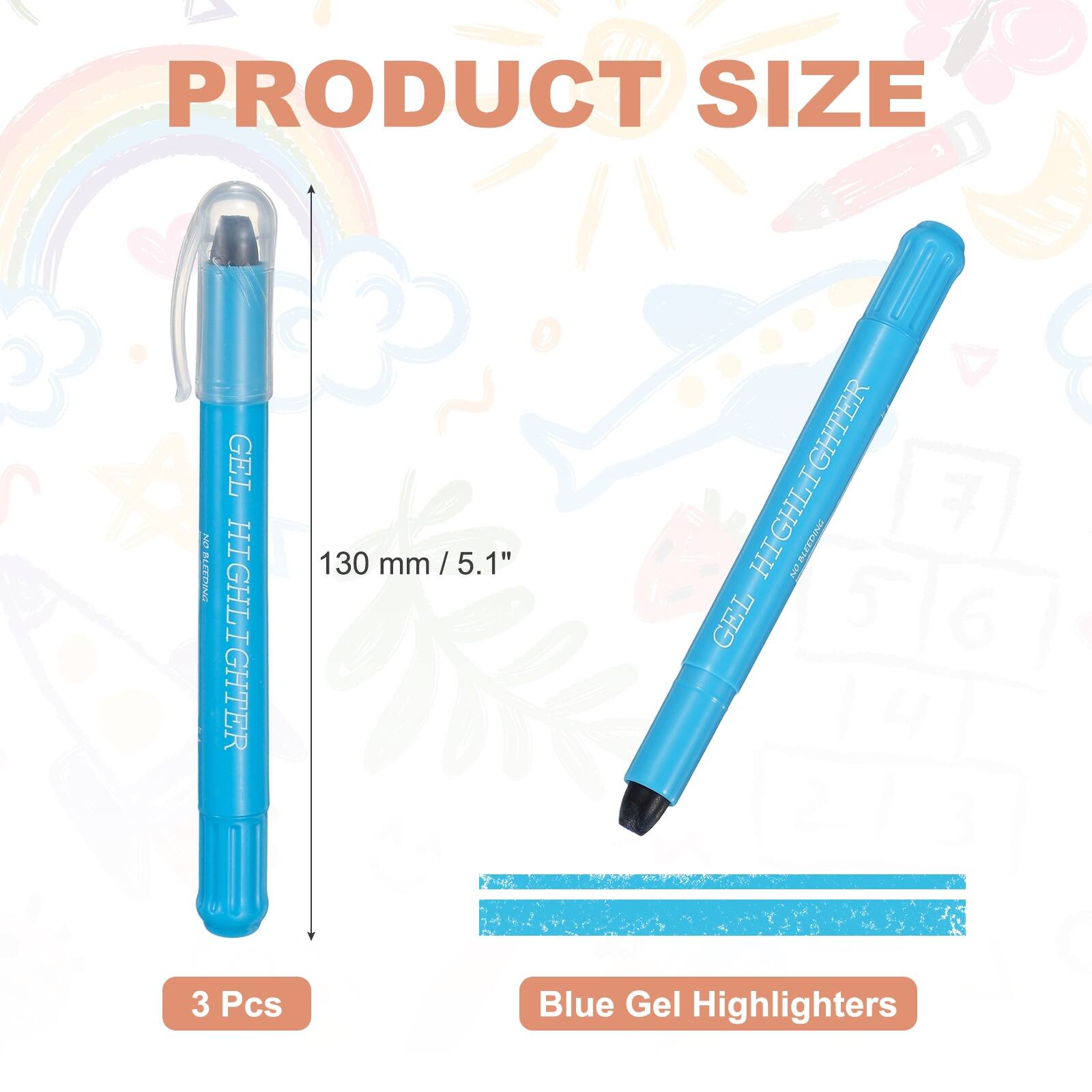 PRODUCT SIZE

AEEPUSAS GEL HIGHLIGHTER

130 mm / 5.1"

3 Pcs Blue Gel Highlighters