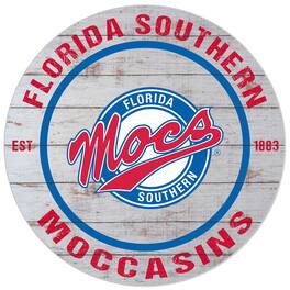 Jardine - Florida Southern Moccasins 20'' x 20'' Indoor/Outdoor Weathered Circle Sign - White
