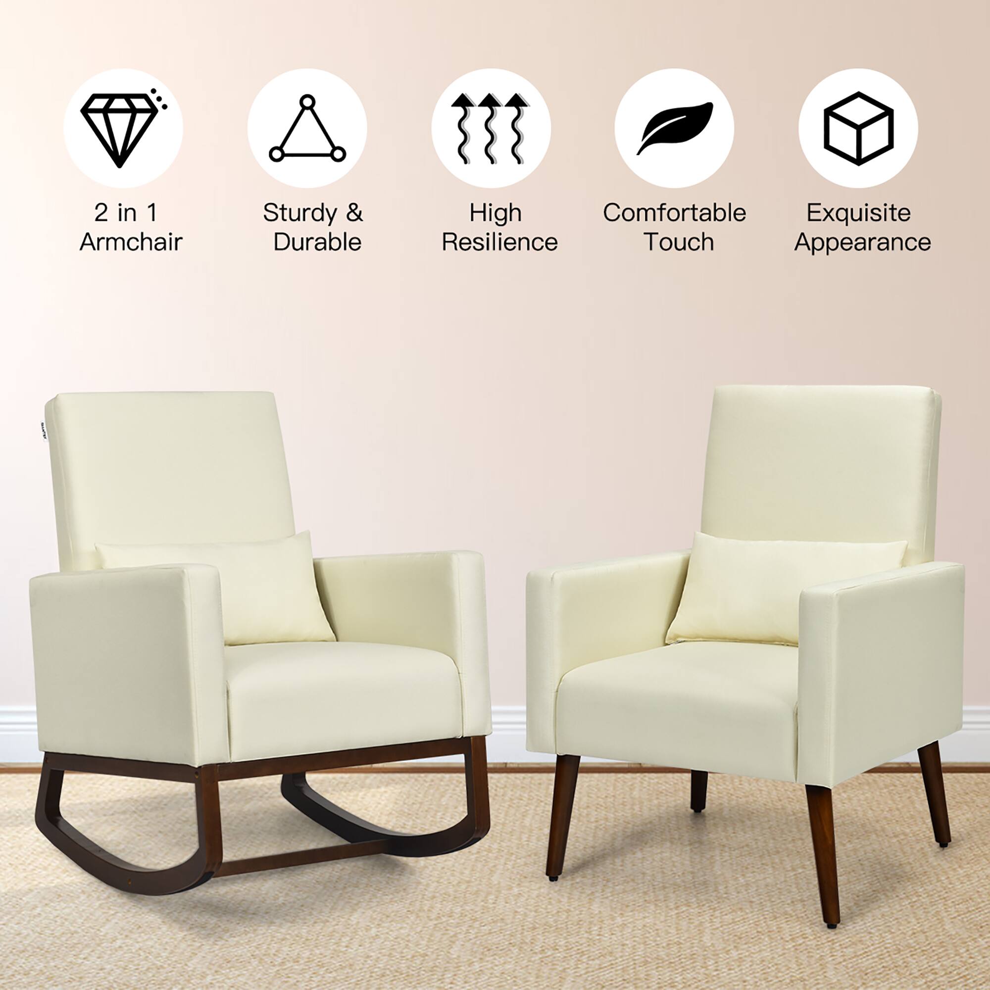 2 in 1 Armchair  
Sturdy & Durable  
High Resilience  
Comfortable Touch  
Exquisite Appearance