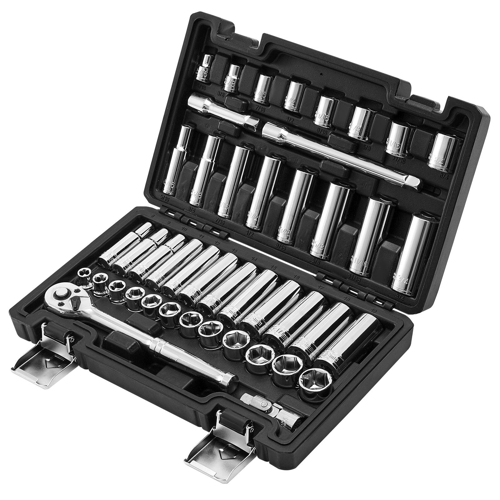 VEVOR Socket Set, 44 Pieces, 3/8 inch Drive Socket and Ratchet Set