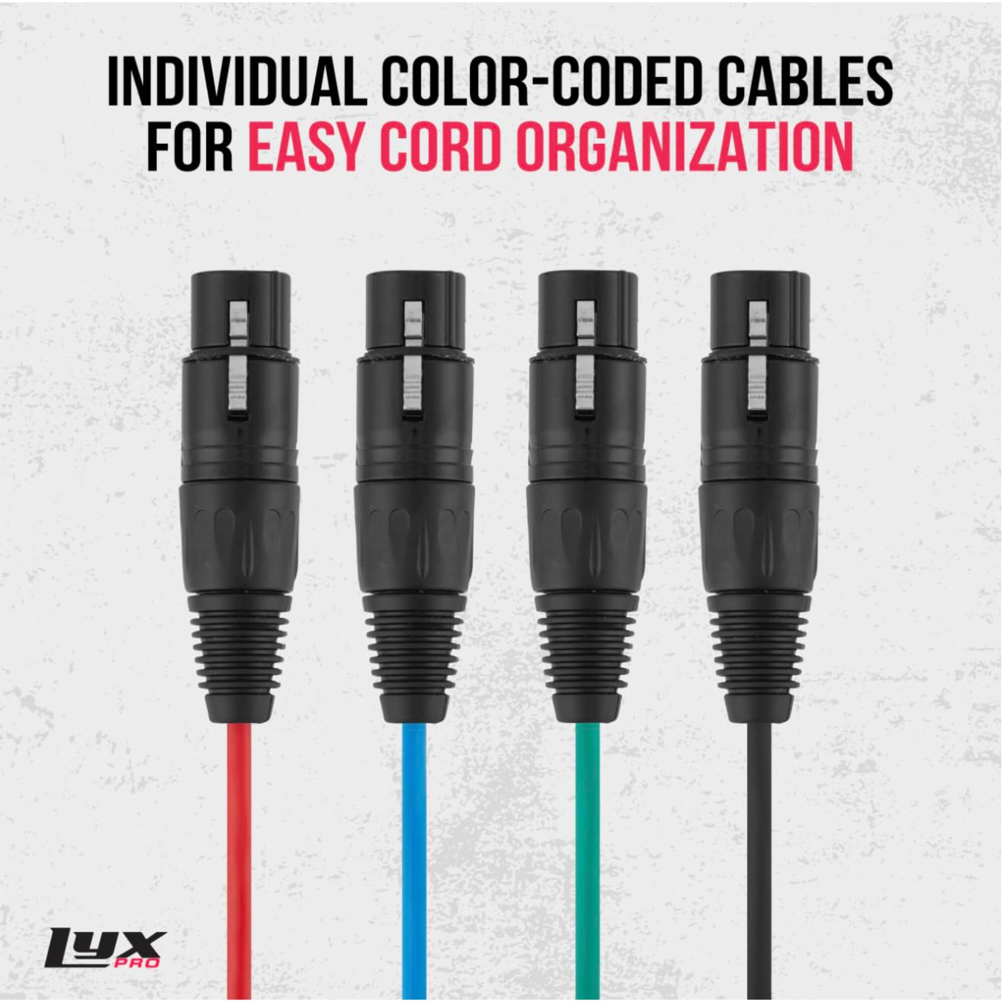 INDIVIDUAL COLOR-CODED CABLES FOR EASY CORD ORGANIZATION
LYX PRO