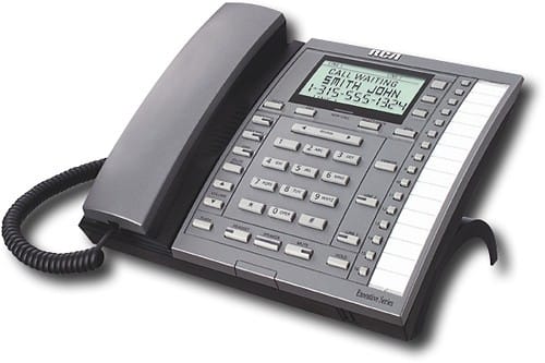 Angle Standard. RCA - Corded Telephone with 3-Way Conferencing.