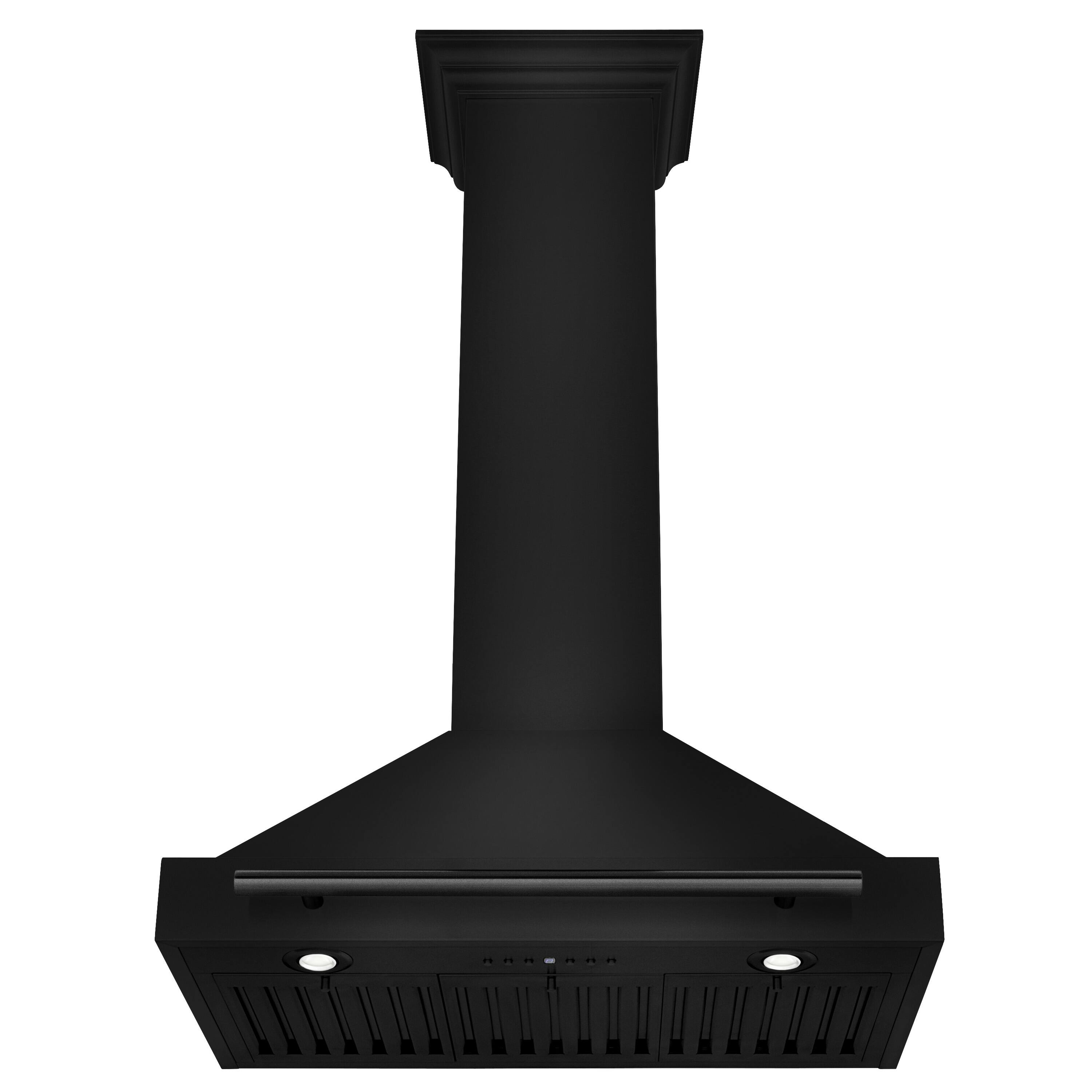 Back. ZLINE - 30 in. Convertible Wall Mount Range Hood with Black Stainless Steel Handle (BSKB4X-30) - Black Stainless Steel.