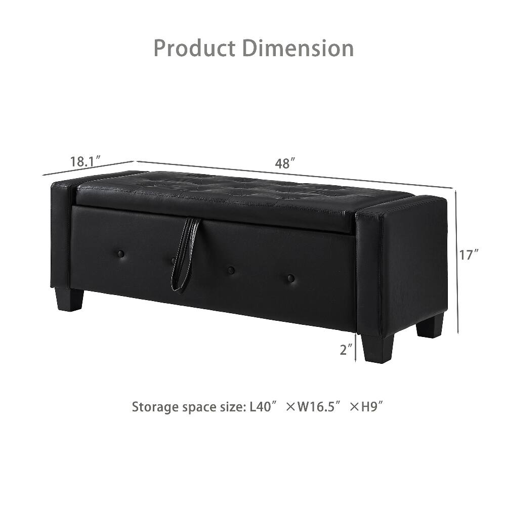 Product Dimension  
18.1"  
48"  
17"  
2"  

Storage space size: L40" X W16.5" X H9"