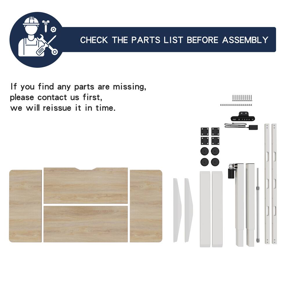 CHECK THE PARTS LIST BEFORE ASSEMBLY

If you find any parts are missing, please contact us first, we will reissue it in time.