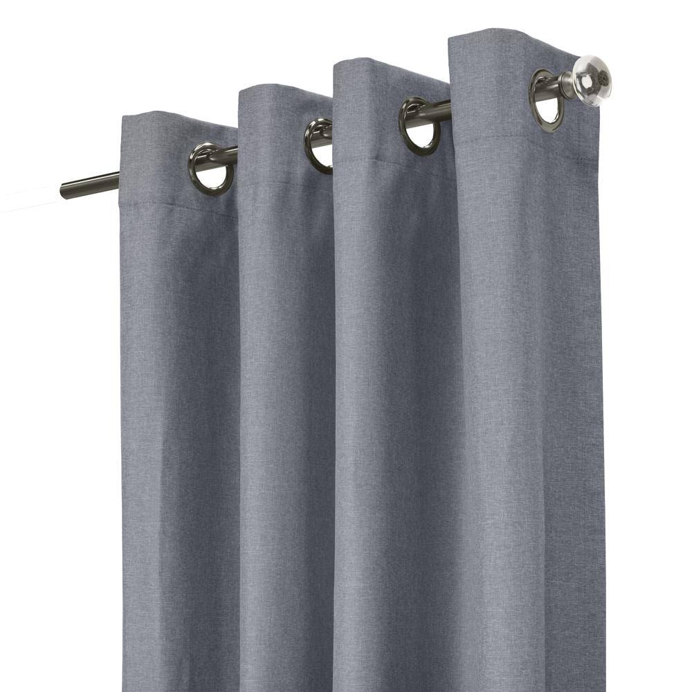 Left. Commonwealth Home Fashions - Thermaplus Edison Grommet Premium Quality Blackout Curtains Panel for Bedroom 52" x 108" Blue - Blue.