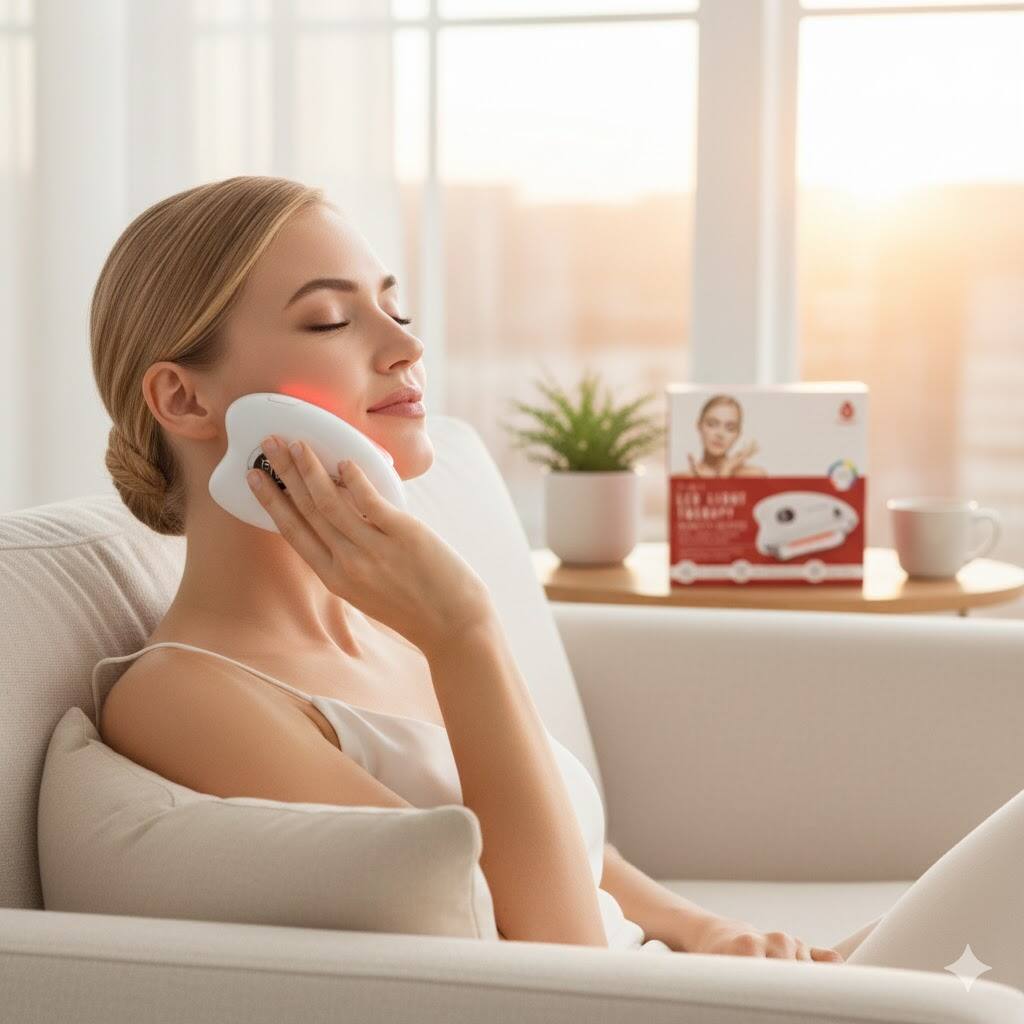 Left. Pursonic - Pursonic Skincare: Complete 7-in-1 LED Light Therapy & Overnight Lip Care Collection.