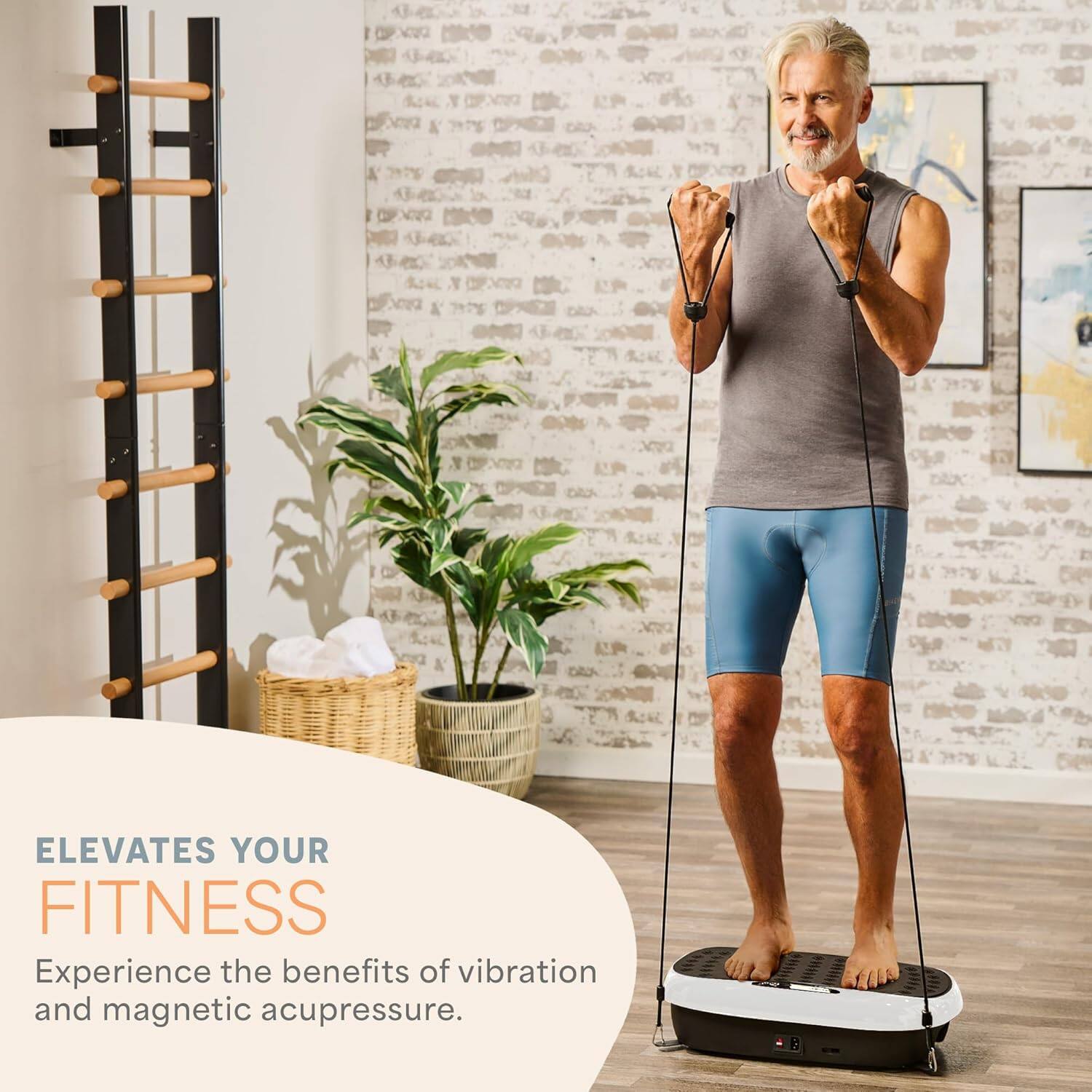 ELEVATES YOUR FITNESS  
Experience the benefits of vibration and magnetic acupressure.