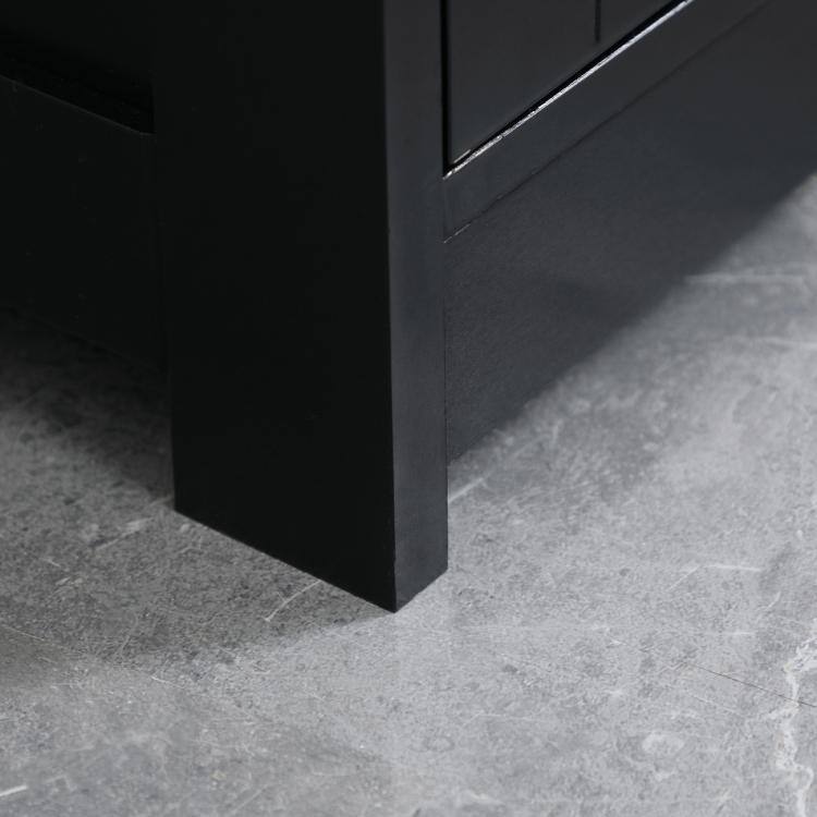 Alt View 9. PULUZ - Under Sink Bathroom Cabinet, Pedestal Sink Storage Cabinet with 2 Doors, Shelf and U-Shape - Black.