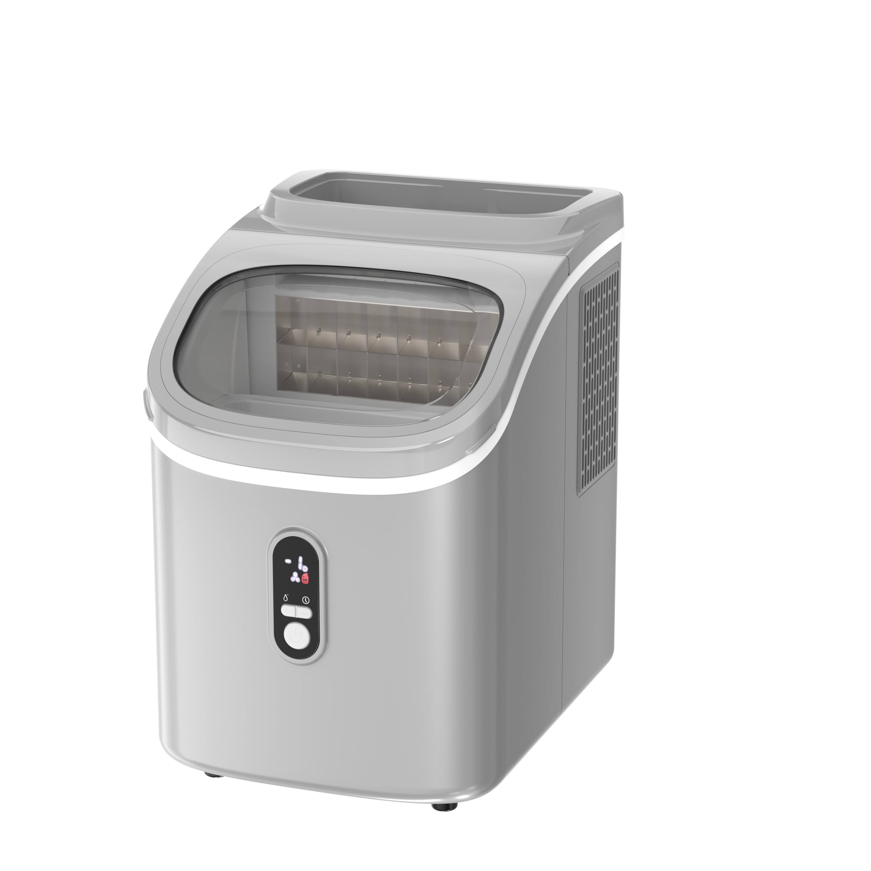 Alt View 1. LHRIVER - 28lbs/Day Ice Maker Countertop, 1.5+0.5L Large Water Tank, Cube Ice, Self-Cleaning, Timer, Customizable Ice Making Time - Grey.