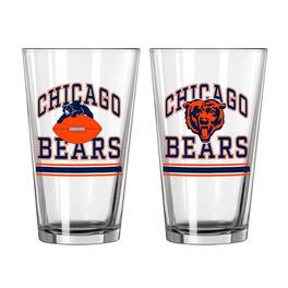 Logo Brands - Chicago Bears 16oz. Pint Glass Two Pack - Multicolor
