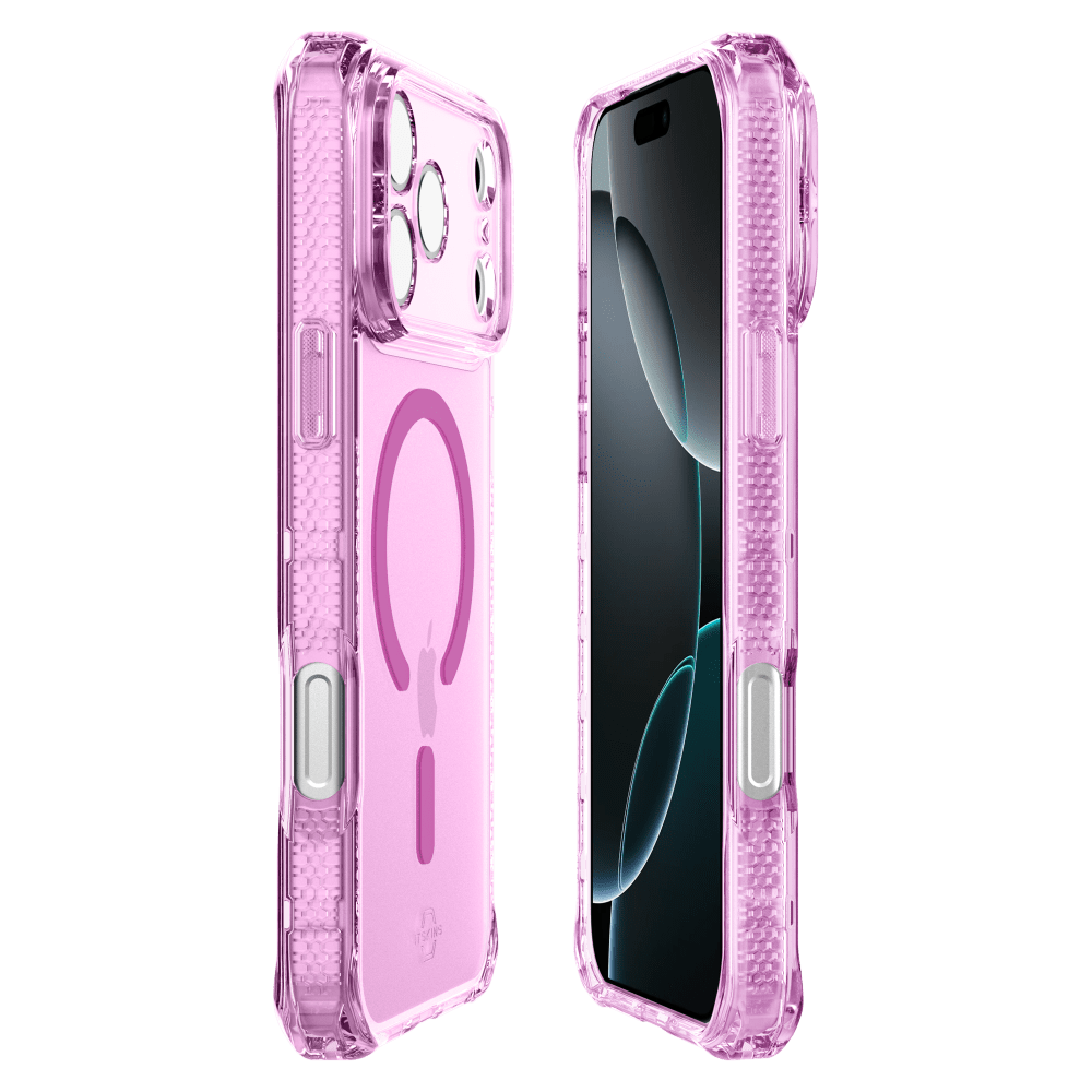 Alt View 1. Itskins - HYBRID R // VAPOR MagSafe Case for Apple iPhone 18 Pro Max / 17 Pro Max - Pink.