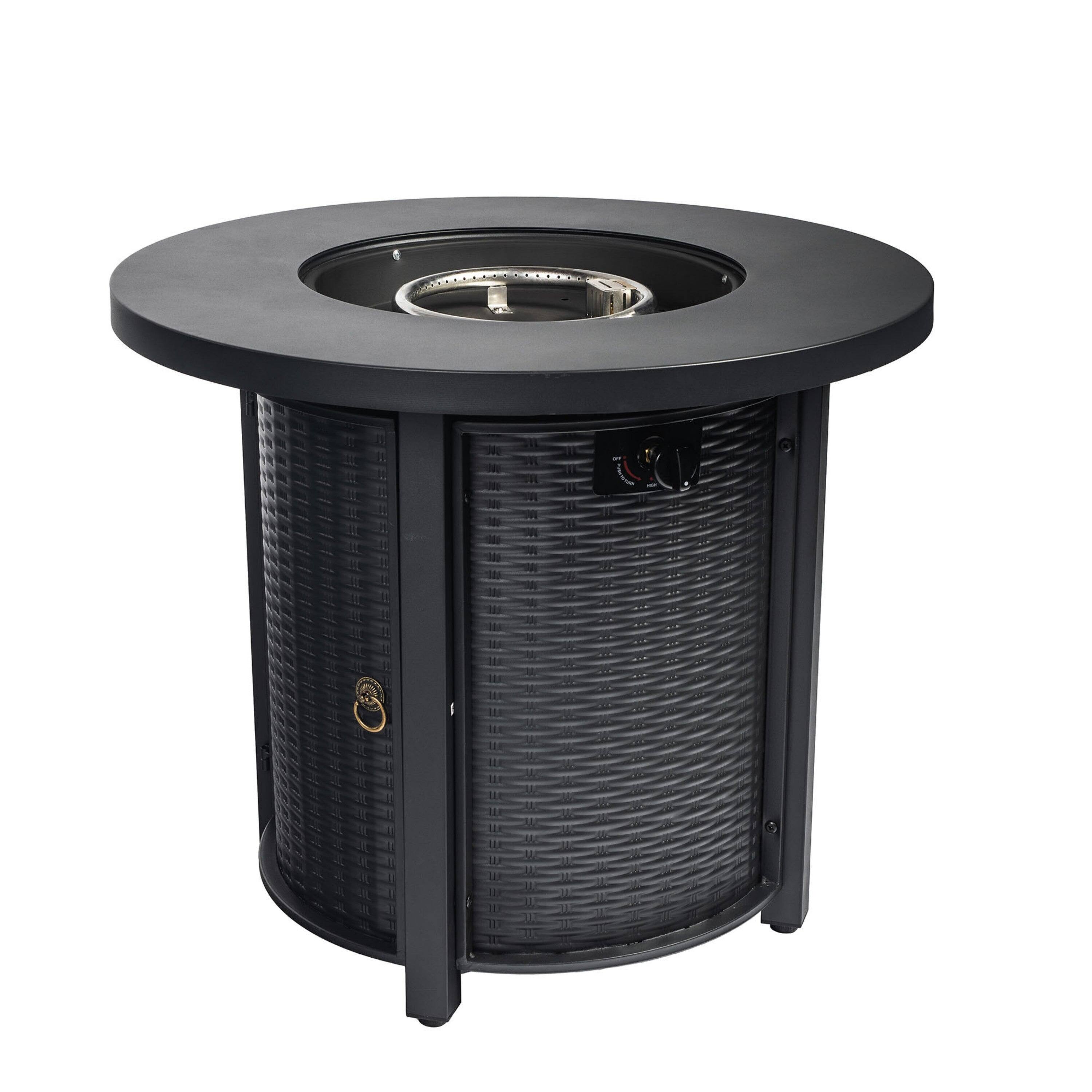 Alt View 9. Boyel Living - 30 Inch Outdoor Round Propane Fire Pit Table Steel Black - Black.