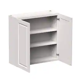 Boyel Living - 36-in W x 36-in H x 12-in D Shaker RTA Kitchen Wall Cabinet with Soft-Close Doors - Glacier White