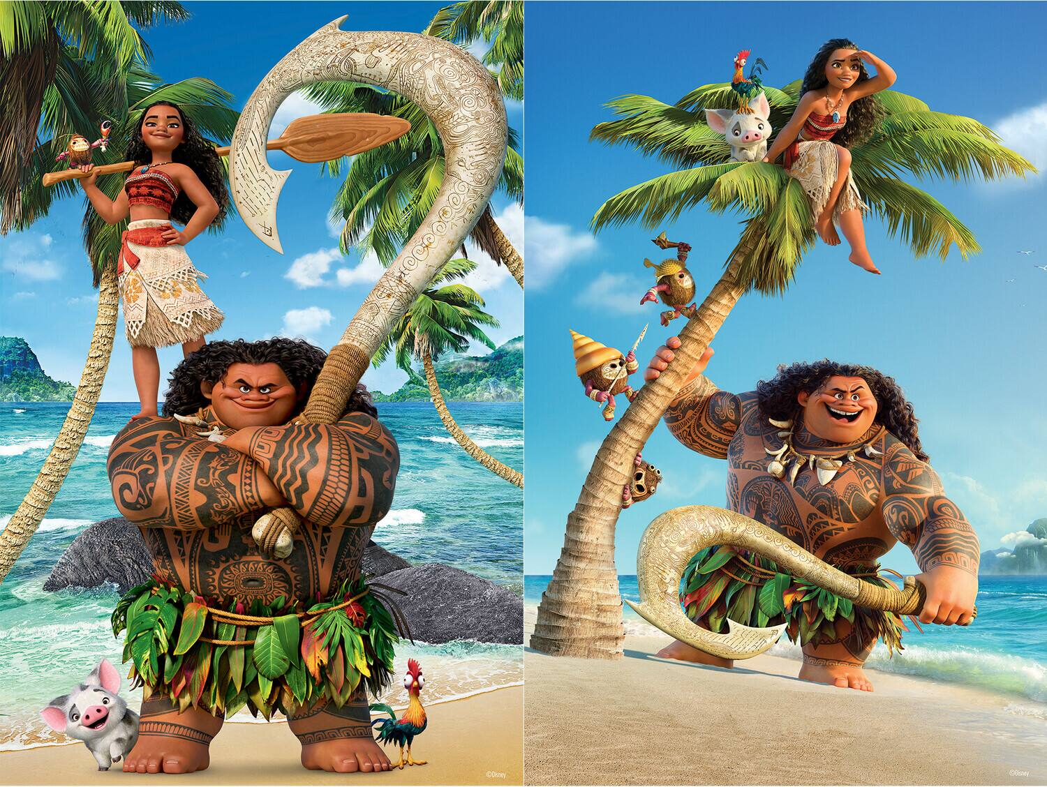 Alt View 1. PopMarket - Disney Moana 2-Pack contains 2 x 200pc 12x18 in 3D Lenticular Puzzles   - COLLECTIBLES - Multicolor.