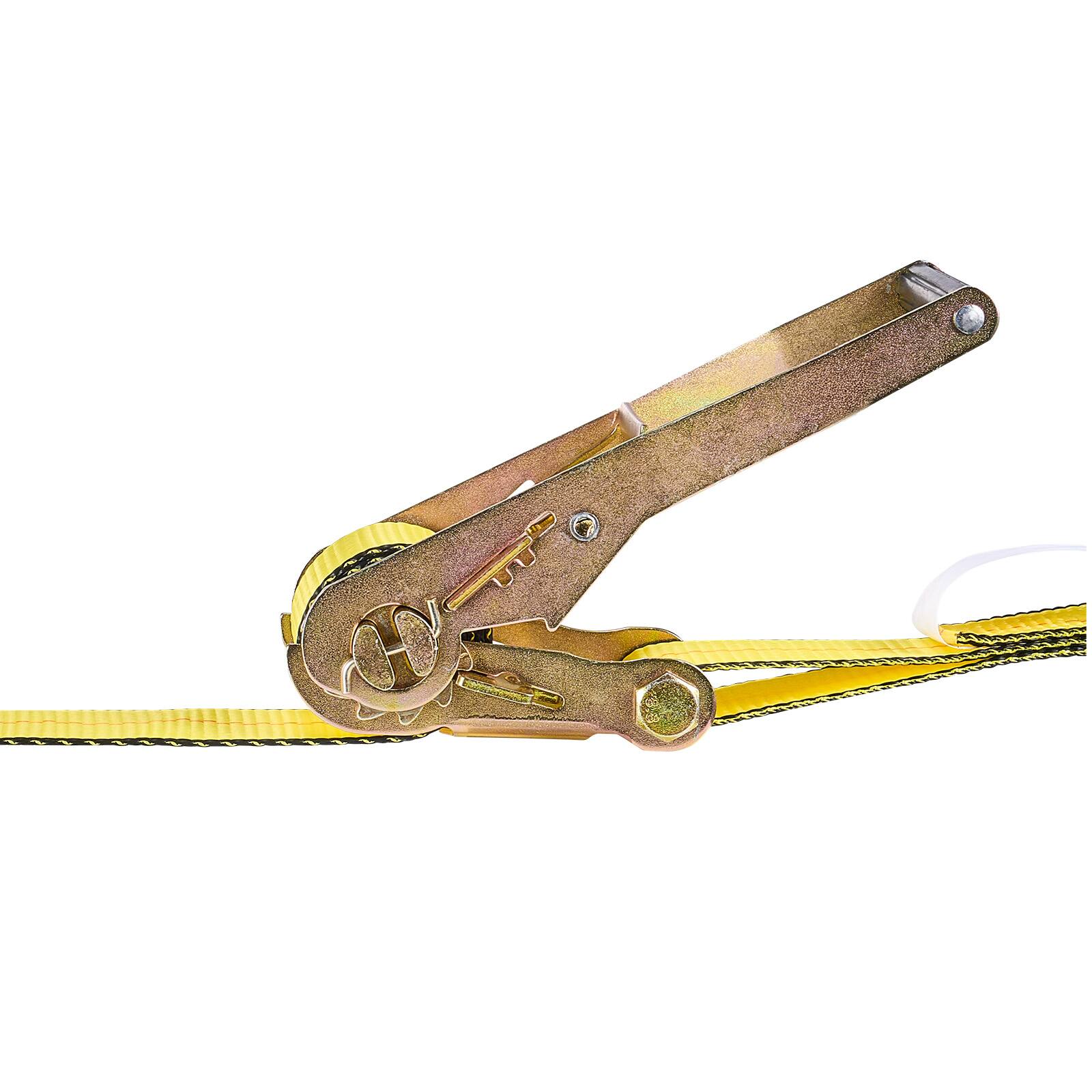 Alt View 5. VEVOR - Ratchet Straps, 2 in x 30 ft, Heavy Duty Tie Down Straps with Double J Hook, 10,000 lbs Break Strength - Yellow.